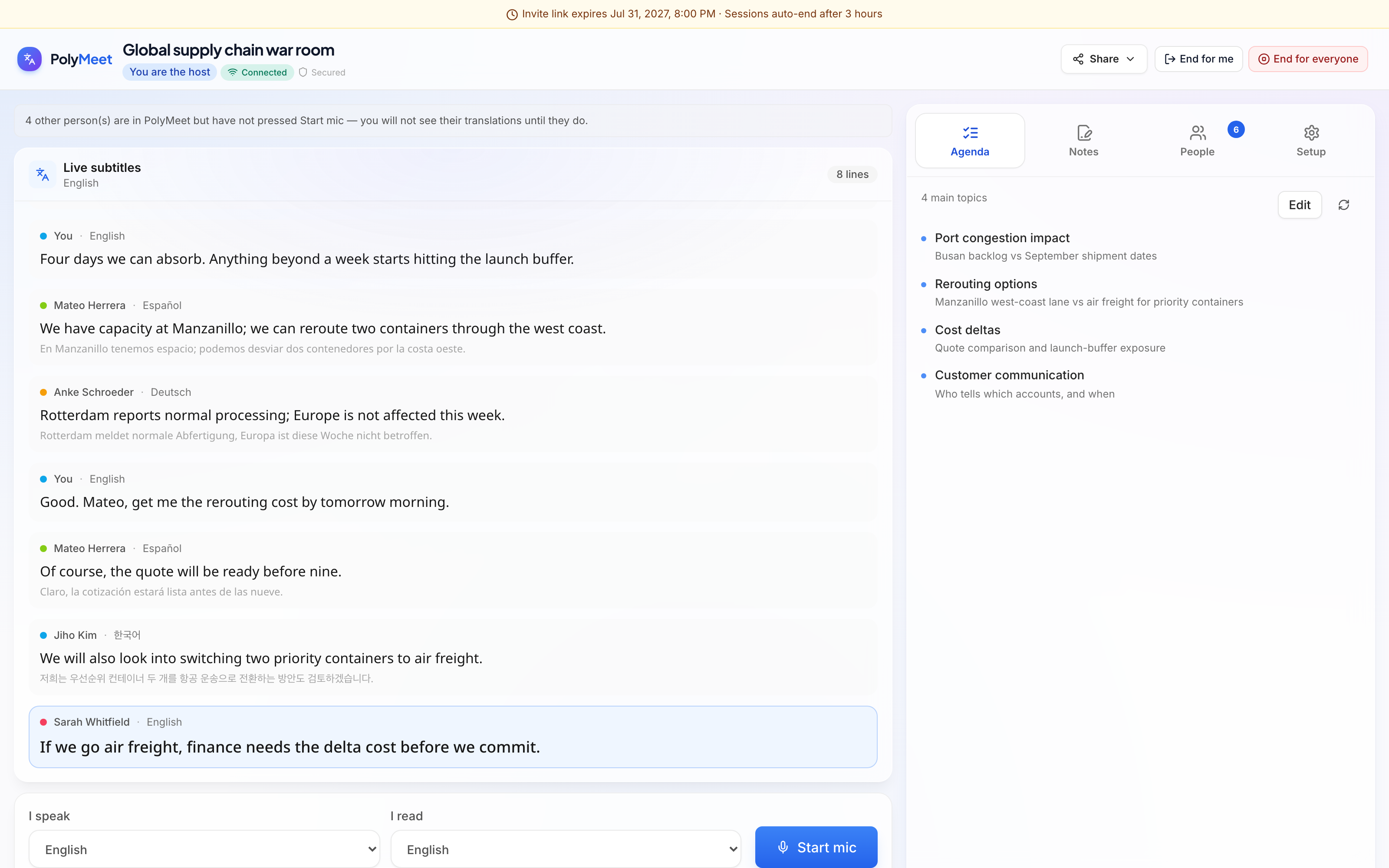 PolyMeet, real product screenshot